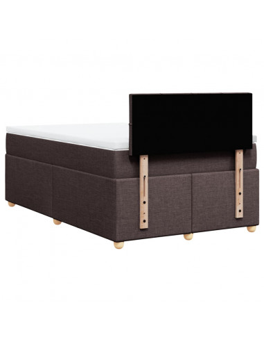 Giroletto a Molle con Materasso Marrone Scuro 120x200cm Tessuto