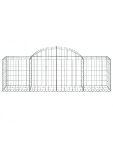 Cesti Gabbioni ad Arco 3 pz 200x50x60/80 cm Ferro Zincato