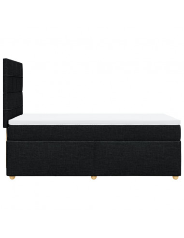 Giroletto a Molle con Materasso Nero 100x200 cm in Tessuto