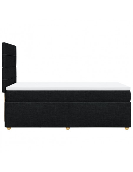 Giroletto a Molle con Materasso Nero 100x200 cm in Tessuto