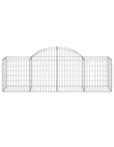 Cesti Gabbioni ad Arco 5 pz 200x50x60/80 cm Ferro Zincato