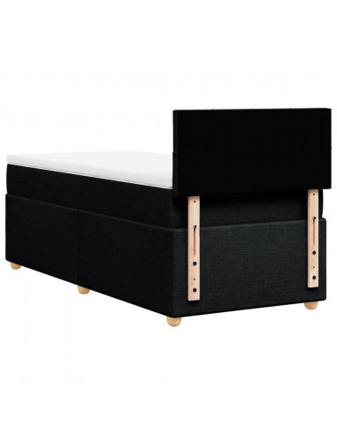 Giroletto a Molle con Materasso Nero 100x200 cm in Tessuto