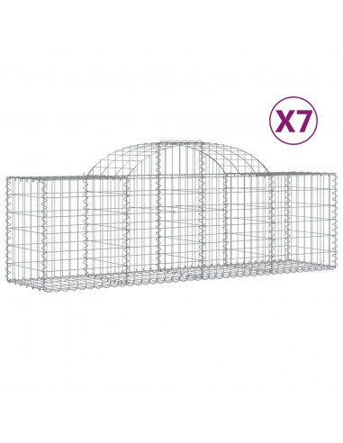 Cesti Gabbioni ad Arco 7 pz 200x50x60/80 cm Ferro Zincato