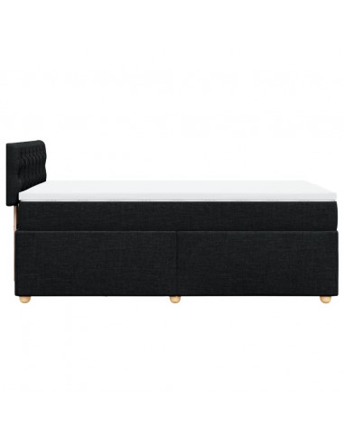 Giroletto a Molle con Materasso Nero 100x200 cm in Tessuto