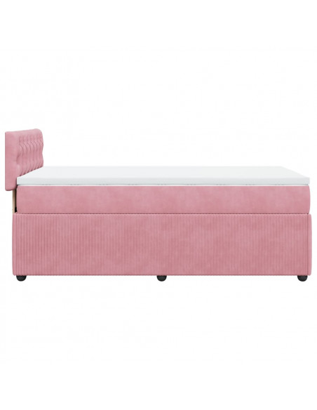 Giroletto a Molle con Materasso Rosa 80x200 cm in Velluto