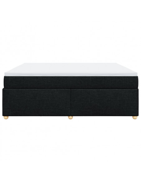 Giroletto a Molle con Materasso Nero 200x200 cm in Tessuto