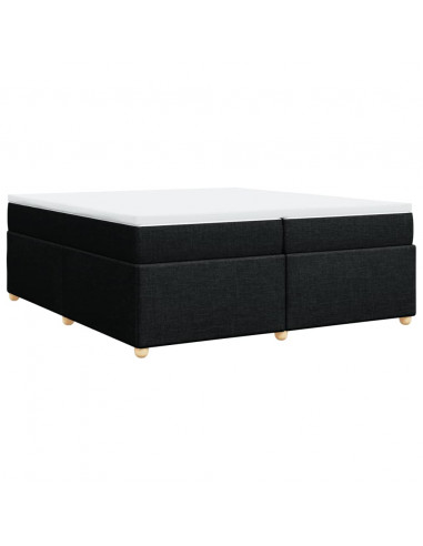 Giroletto a Molle con Materasso Nero 200x200 cm in Tessuto