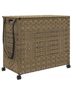 Cesto Portabiancheria con Ruote 66x35x60 cm Rattan 2
