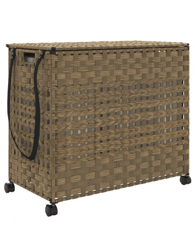 Cesto Portabiancheria con Ruote 66x35x60 cm Rattan