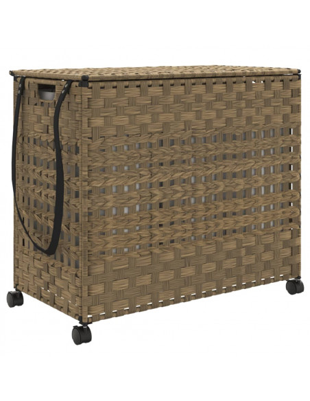 Cesto Portabiancheria con Ruote 66x35x60 cm Rattan