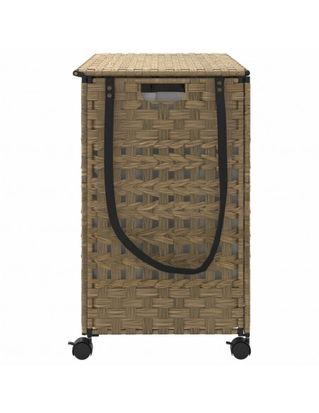 Cesto Portabiancheria con Ruote 66x35x60 cm Rattan