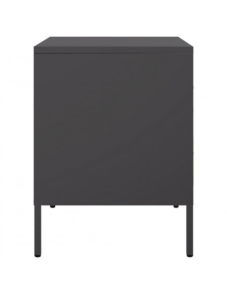 Comodini 2 pz Nero 36x39x50,5 cm in Acciaio