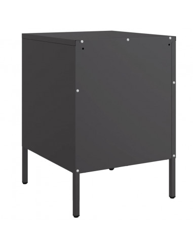 Comodini 2 pz Nero 36x39x50,5 cm in Acciaio