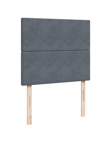 Giroletto a Molle con Materasso Grigio Scuro 120x200 cm Velluto