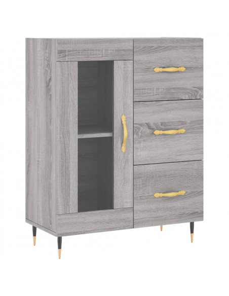 Credenza Grigio Sonoma 69,5x34x180 cm in Legno Multistrato