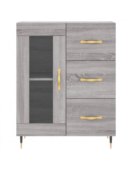 Credenza Grigio Sonoma 69,5x34x180 cm in Legno Multistrato