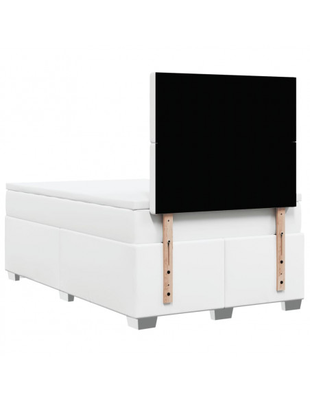 Giroletto a Molle con Materasso Bianco 120x190 cm in Similpelle