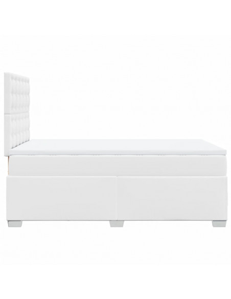 Giroletto a Molle con Materasso Bianco 120x190 cm in Similpelle