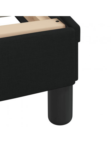 Giroletto con Testiera Nero 160x200 cm in Tessuto