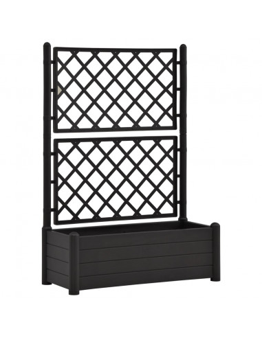Fioriera da Giardino con Graticcio 100x43x142 cm PP Antracite