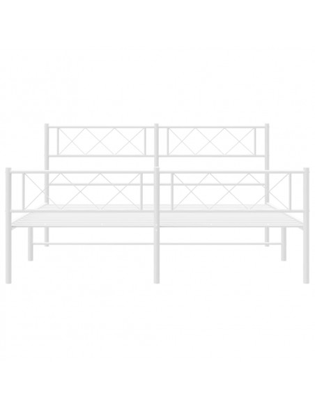 Giroletto con Testiera e Pediera Metallo Bianco 140x200 cm