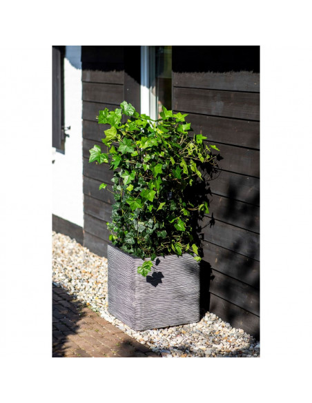 Capi Fioriera Nature Rib Quadrata 40x40 cm Antracite KOFZ903