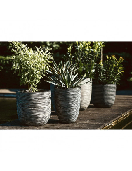 Capi Fioriera Nature Rib Rotonda 35x34 cm Antracite KOFZ932