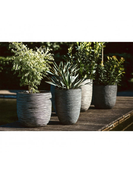Capi Fioriera Nature Rib Rotonda 43x41 cm Antracite KOFZ933