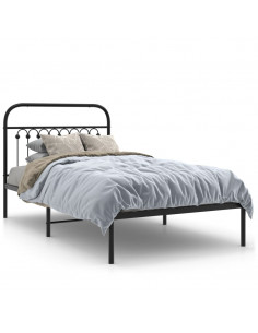 Giroletto con Testiera Metallo Nero 100x200 cm 2