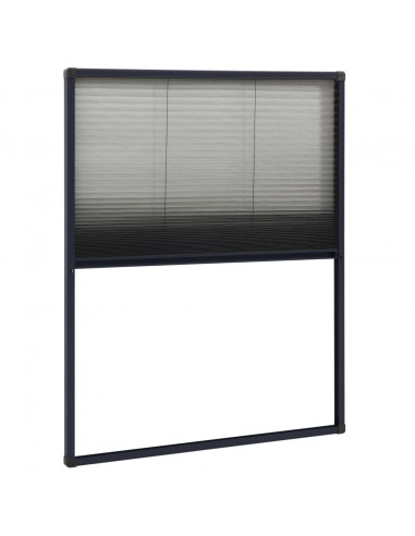 Zanzariera Plissettata Finestre Alluminio Antracite 60x80 cm