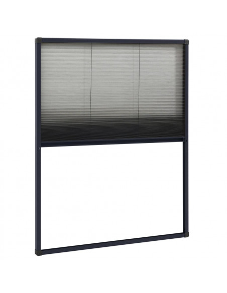 Zanzariera Plissettata Finestre Alluminio Antracite 60x80 cm