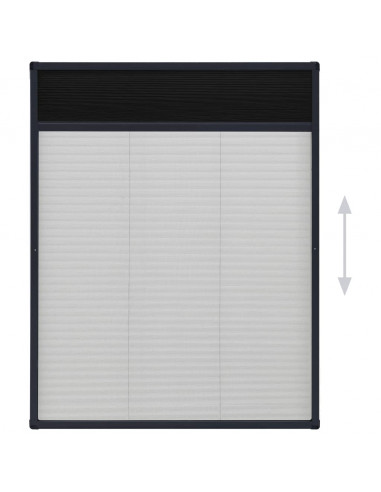Zanzariera Plissettata Finestre Alluminio Antracite 60x80 cm