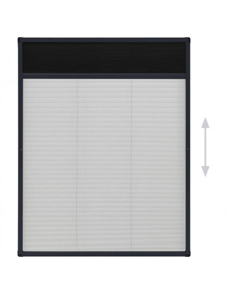 Zanzariera Plissettata Finestre Alluminio Antracite 60x80 cm