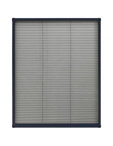 Zanzariera Plissettata Finestre Alluminio Antracite 60x80 cm