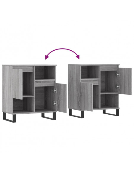 Credenza Grigio Sonoma 60x35x70 cm in Legno Multistrato
