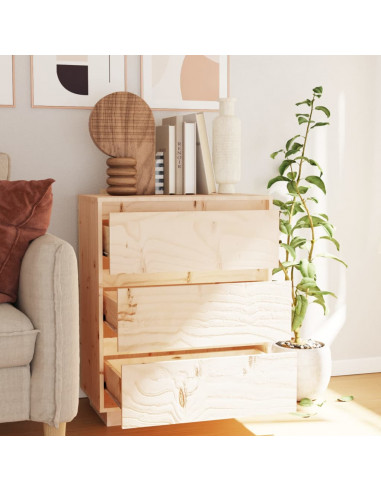 Credenza 60x34x75 cm in Legno Massello di Pino