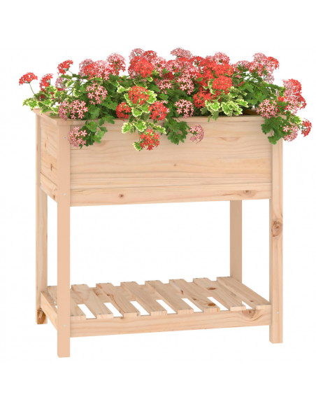 Fioriera con Mensola 82,5x54x81 cm in Legno Massello di Pino