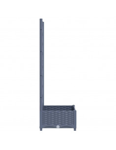 Fioriera da Giardino e Graticcio Grigio Scuro 40x40x121,5 cm PP