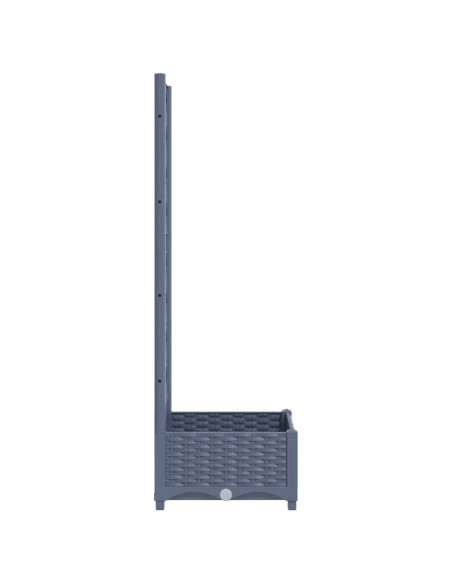 Fioriera da Giardino e Graticcio Grigio Scuro 40x40x121,5 cm PP