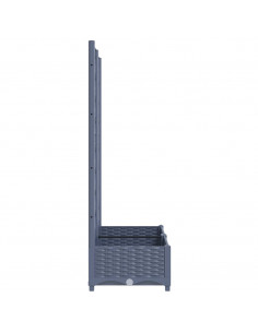 Fioriera da Giardino e Graticcio Grigio Scuro 80x40x121,5 cm PP