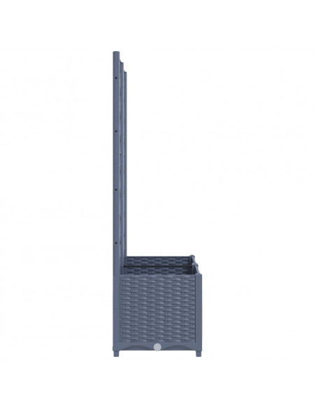 Fioriera da Giardino con Graticcio Grigio Scuro 80x40x136 cm PP