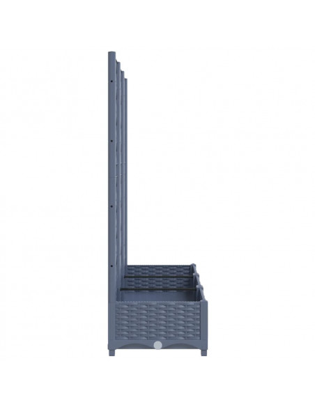 Fioriera da Giardino e Graticcio Grigio Scuro 120x40x121,5cm PP