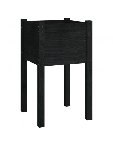 Fioriere da Giardino 2 pz Nere 40x40x70 cm in Legno di Pino