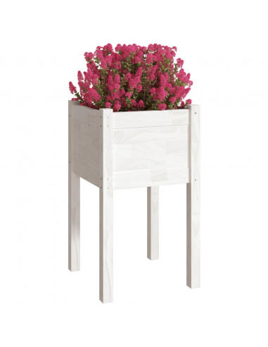 Fioriere da Giardino 2 pz Bianche 40x40x70 cm in Legno di Pino