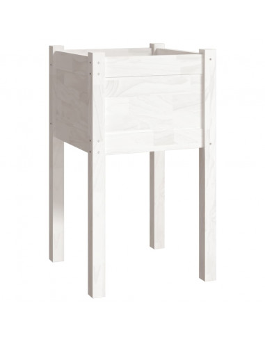 Fioriere da Giardino 2 pz Bianche 40x40x70 cm in Legno di Pino