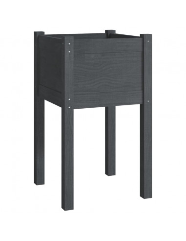 Fioriere da Giardino 2 pz Grigie 40x40x70 cm in Legno di Pino