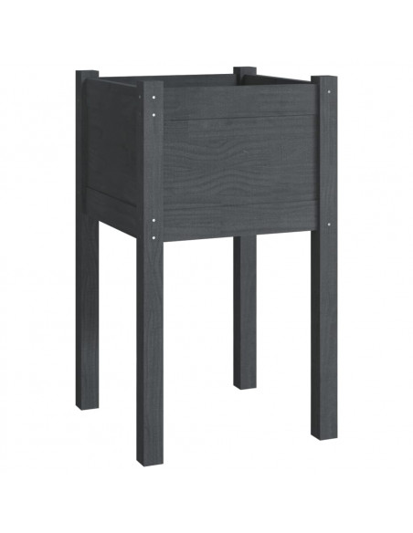 Fioriere da Giardino 2 pz Grigie 40x40x70 cm in Legno di Pino