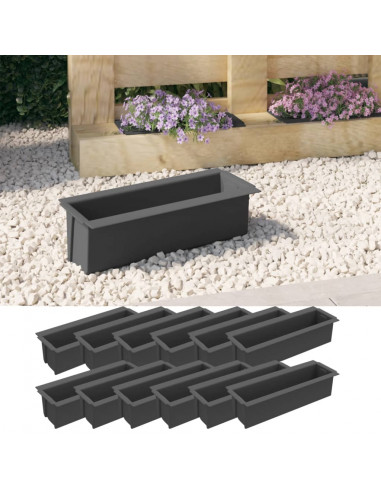 Fioriere per Europallet 12 pz Grigio 36x13,5x9,5 cm in PP