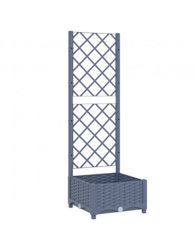 Fioriera da Giardino e Graticcio Grigio Scuro 40x40x121,5 cm PP