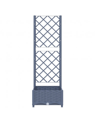 Fioriera da Giardino e Graticcio Grigio Scuro 40x40x121,5 cm PP
